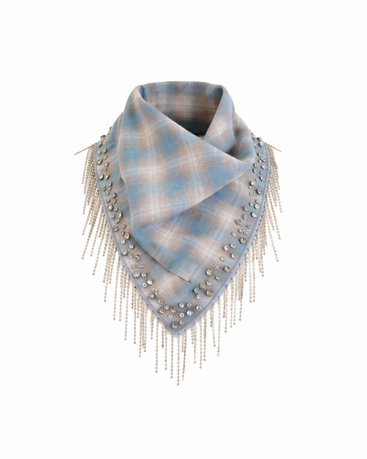 Europa Plaid Flannel Embellished Scarf | Stillwater