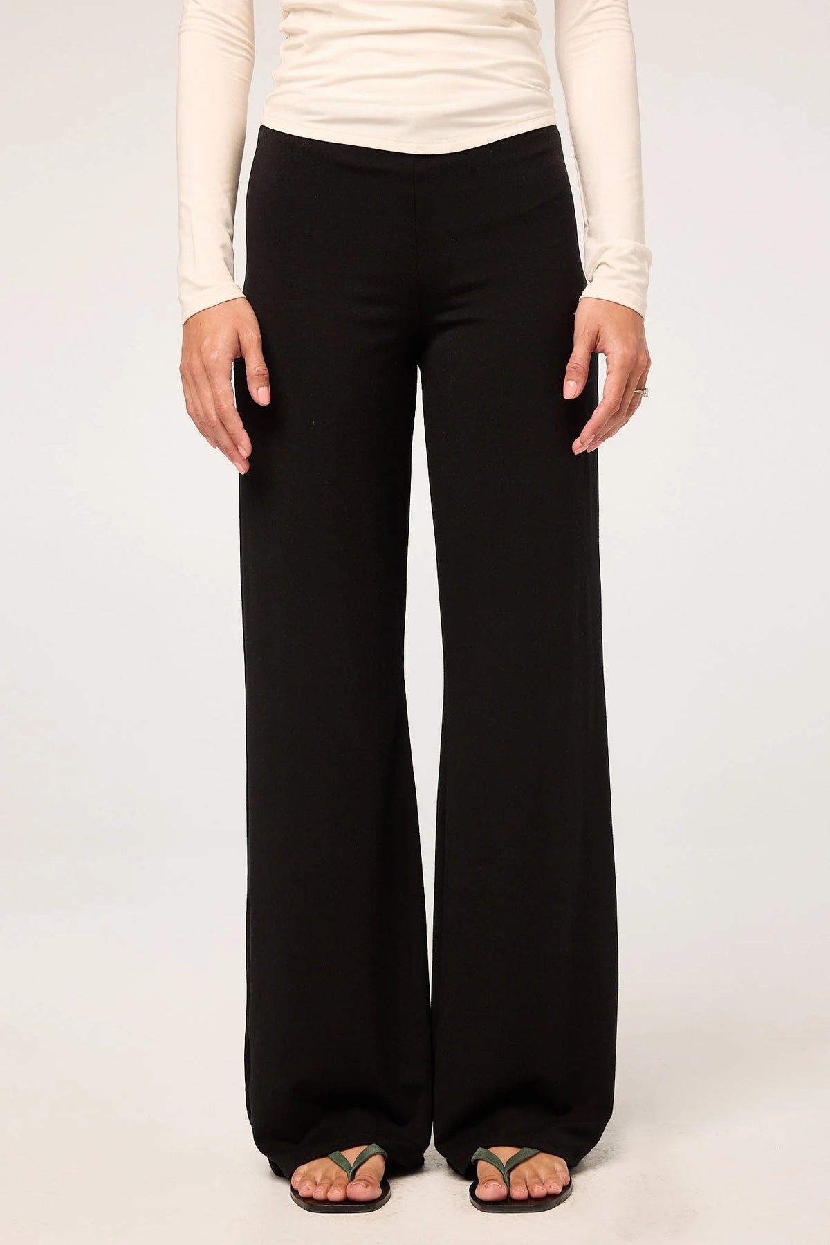 Everyday Jersey Draped Pant | Black