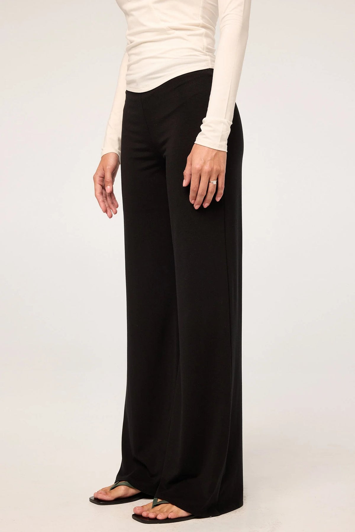 Everyday Jersey Draped Pant | Black