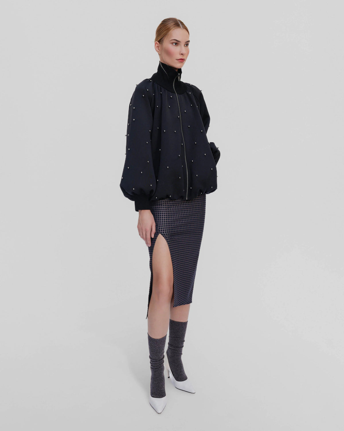 Leucothea Pearly Scuba Bomber | Black