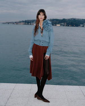 Theo the Label Atlas Midi Skirt | Koffee Bean