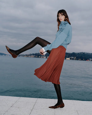 Theo the Label Atlas Midi Skirt | Koffee Bean