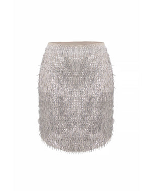 Theo the Label Kleio Sequin Skirt | Sand