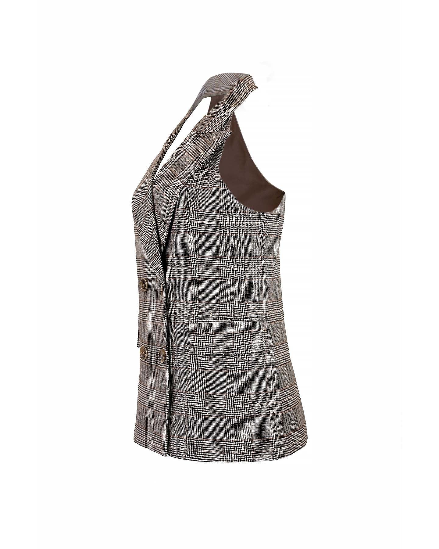 Theo the Label Eudora Halter Vest | Prince of Wales