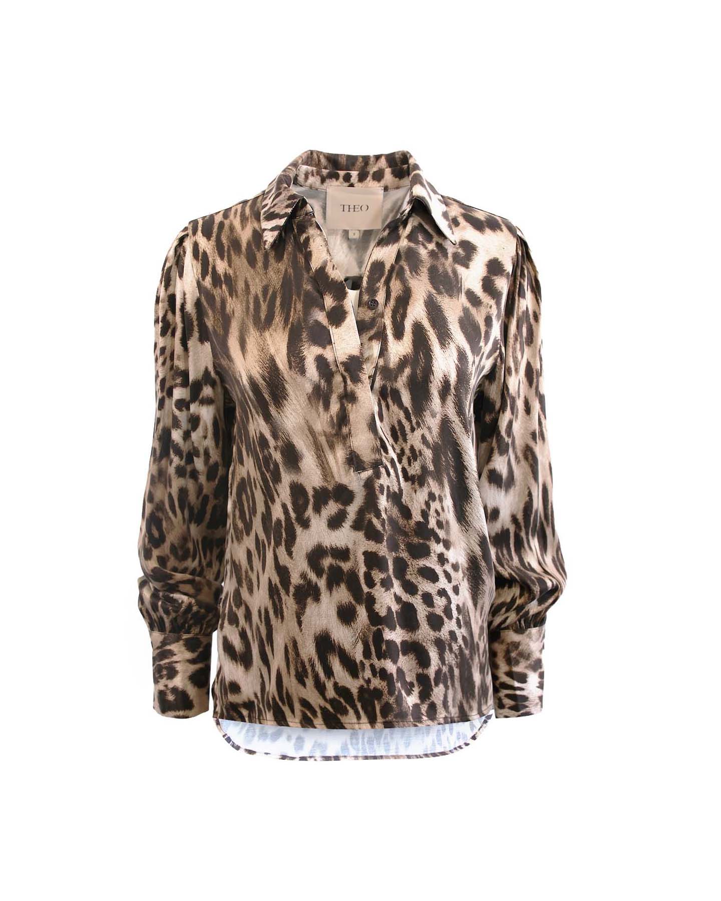 Theo the Label Danae Henley Shirt | Leopard