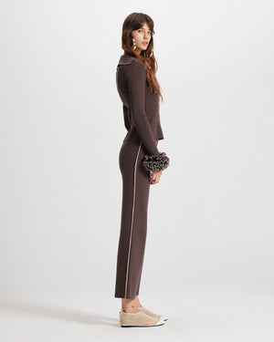 Theo the Label Nomia Ribbed Pullover with Ruffle Sleeves | Koffee Bean