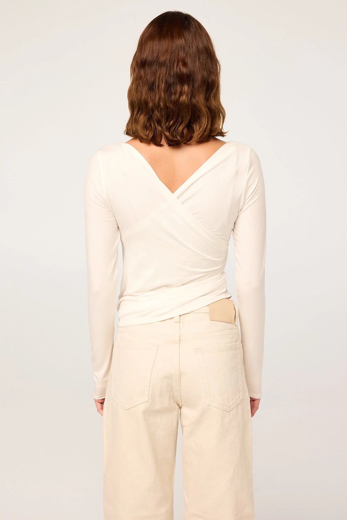 Umi Pleated Long Sleeve Top | White