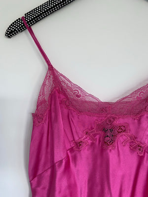 Only Hearts Silk Charmeuse Mini Slip - Hot Pink