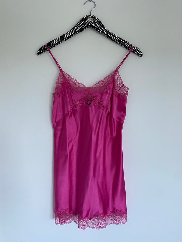 Only Hearts Silk Charmeuse Mini Slip - Hot Pink